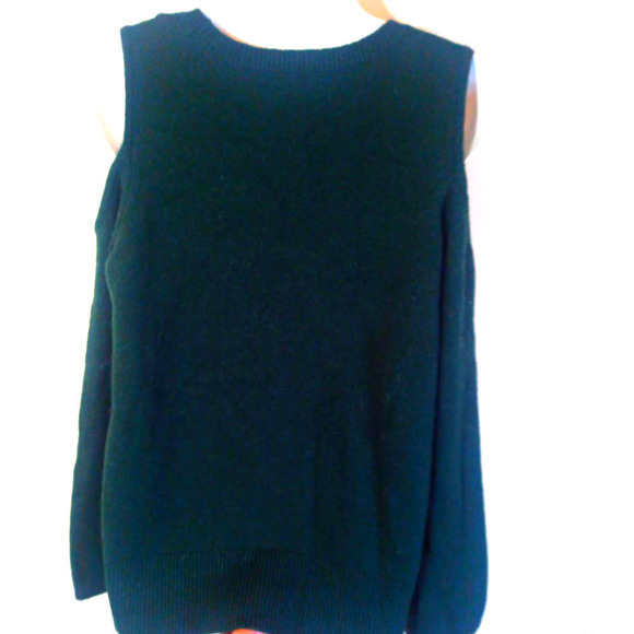 Loft Women Sz S Dark Green Cold Shoulder Sweater Hunter Green Boho Work Office - Picture 6 of 7